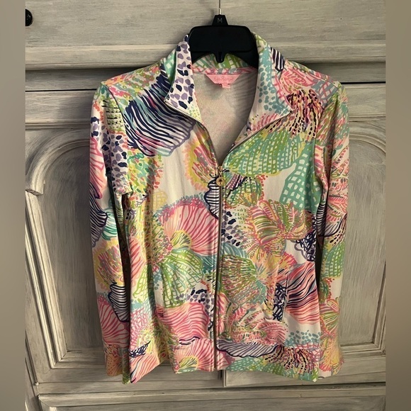 Lilly Pulitzer Reagan UPF 50 Full Zip Jacket Multi Roar Of The Seas - Picture 2 of 7